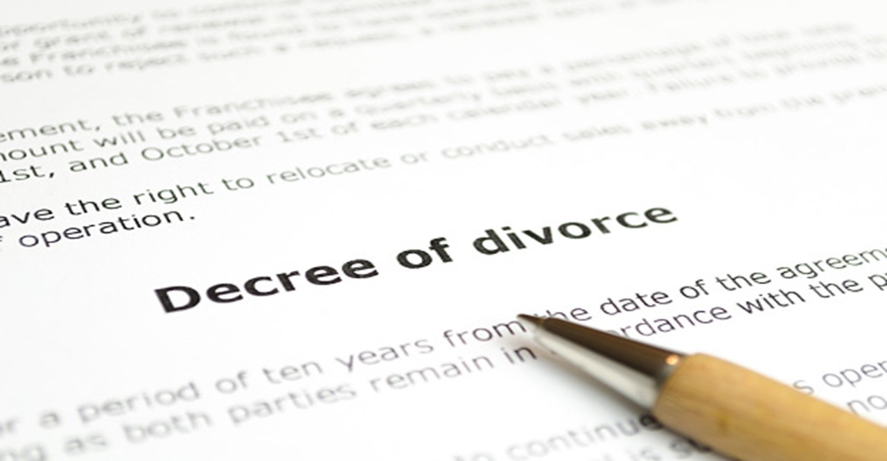 The Image Displays a Document Titled Decree of Divorce